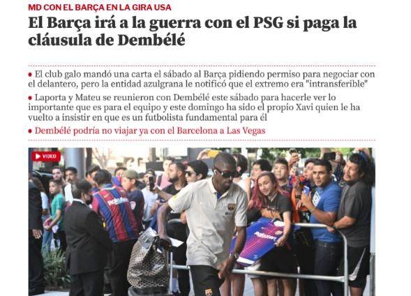 开云体育-【早报】准备开撕？若巴黎强挖登贝莱巴萨将与之开战